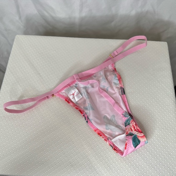 Floral Pink and Red Thong Panties Intimates by Knotty Size XL NWT - Picture 4 of 8